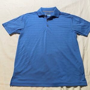 PGA Tour Airflux Mens Dri Fit Short Sleeve Polo Shirt Size S Blue